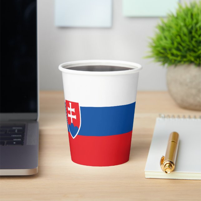 Vasos De Papel Bandera de Eslovaquia (in situ)