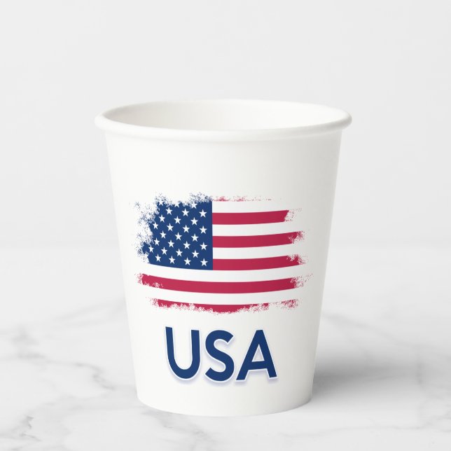 Vasos De Papel Bandera de Estados Unidos (Anverso)
