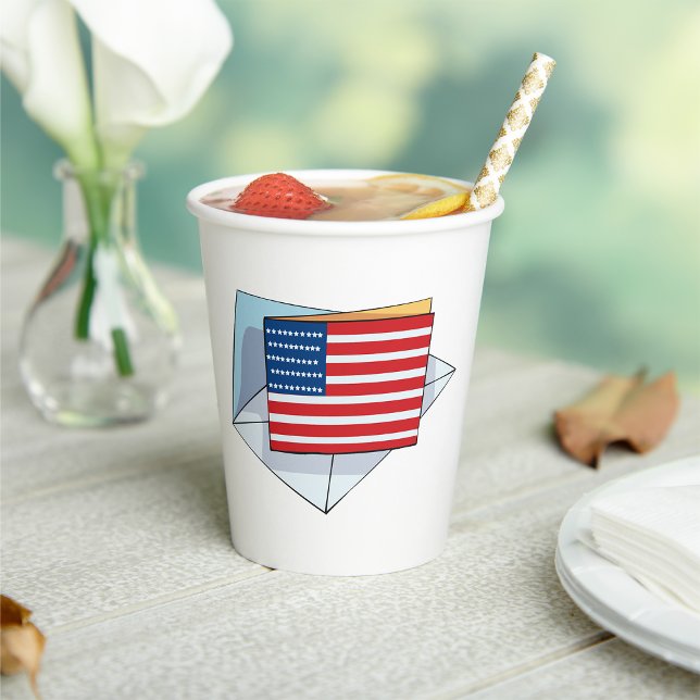 Vasos De Papel Bandera De Estados Unidos En Una Tarjeta (Subido por el creador)