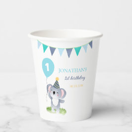 Vasos De Papel Bandera de fiesta de globo de koala bebé Cumpleaño