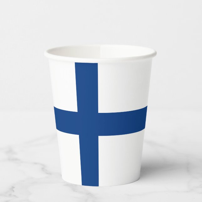 Vasos De Papel Bandera de Finlandia (Izquierda)