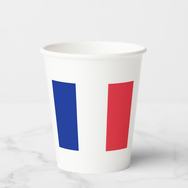 Vasos De Papel Bandera de Francia (Anverso)