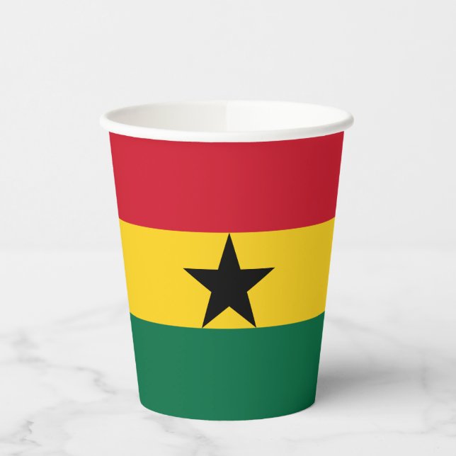 Vasos De Papel Bandera de Ghana (Izquierda)