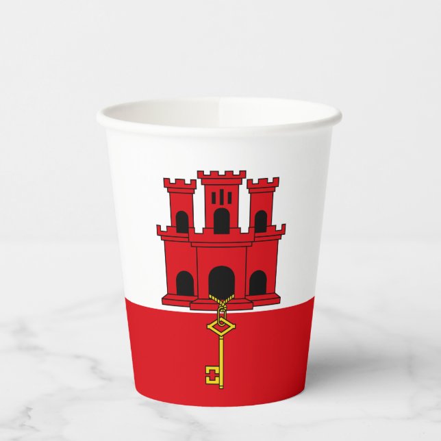 Vasos De Papel Bandera de Gibraltar (Izquierda)