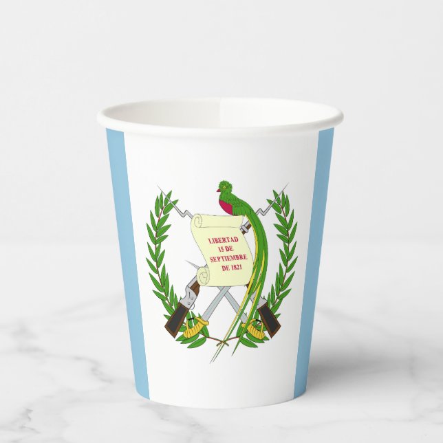 Vasos De Papel Bandera de Guatemala (Izquierda)