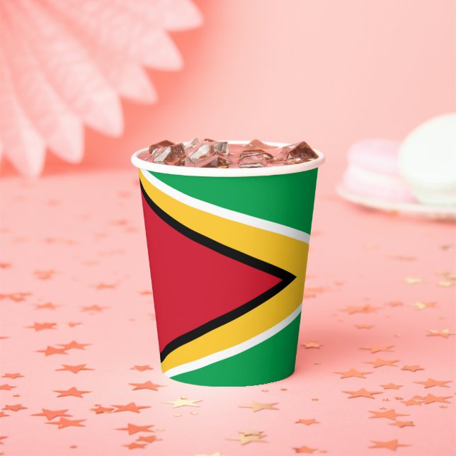 Vasos De Papel Bandera de Guyana (in situ)