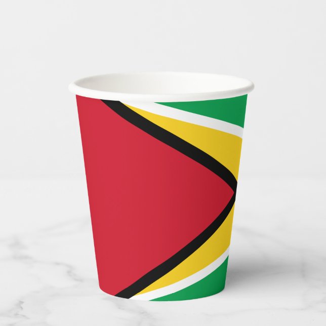 Vasos De Papel Bandera de Guyana (Anverso)
