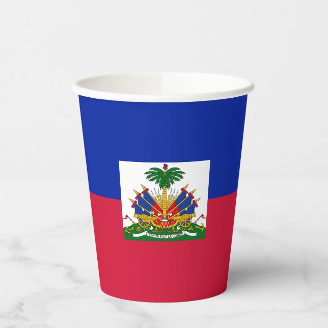Vasos De Papel Bandera de Haití (Izquierda)