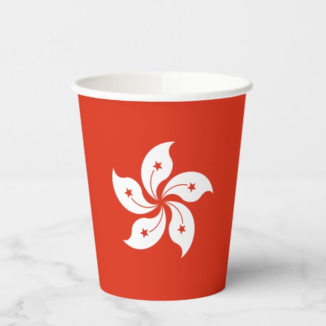 Vasos De Papel Bandera de Hong Kong (Izquierda)