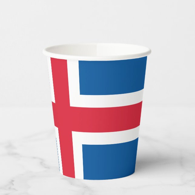 Vasos De Papel Bandera de Islandia (Izquierda)