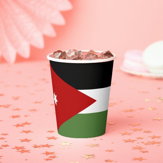 Vasos De Papel Bandera de Jordania (in situ)
