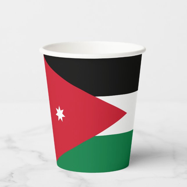 Vasos De Papel Bandera de Jordania (Anverso)