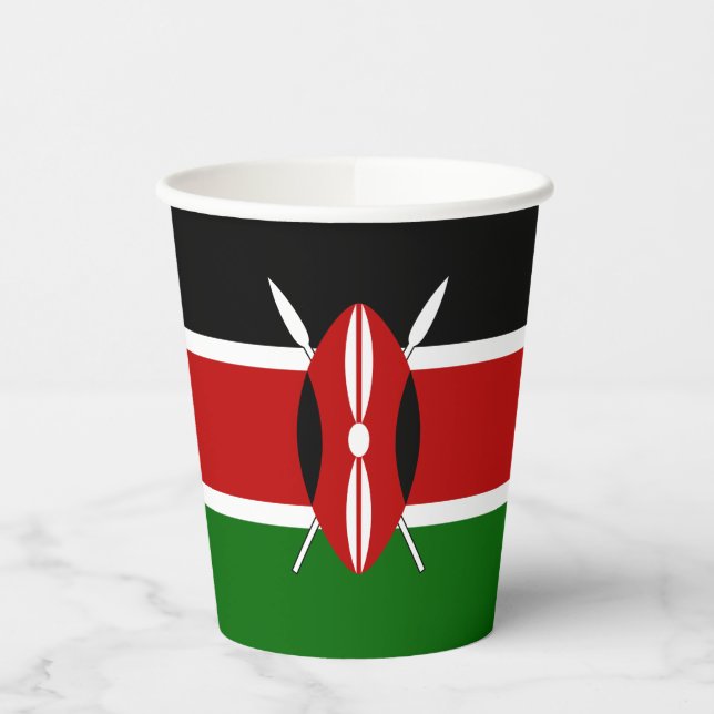 Vasos De Papel Bandera de Kenia (Izquierda)