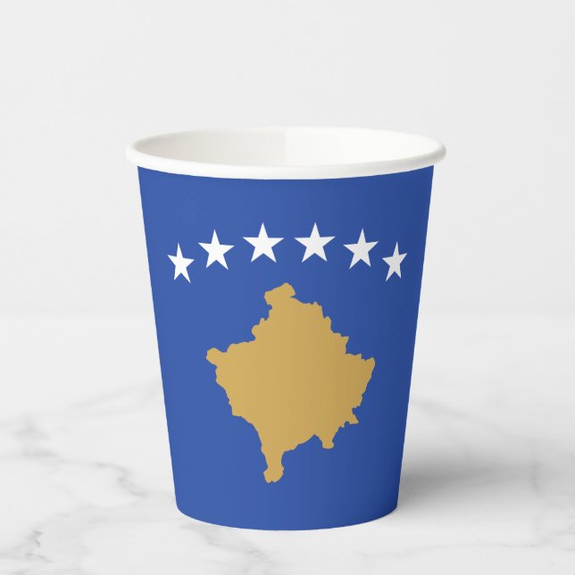Vasos De Papel Bandera de Kosovo (Izquierda)