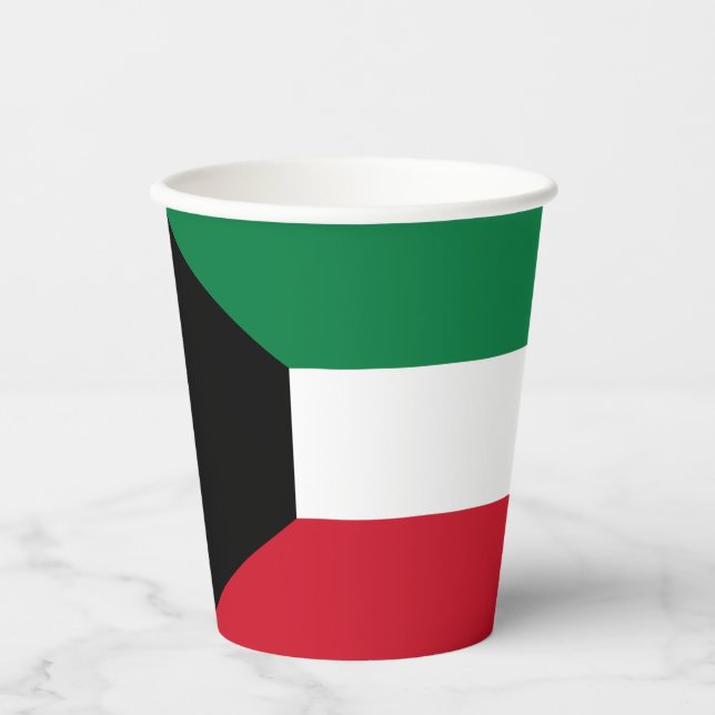 Vasos De Papel Bandera de Kuwait (Anverso)