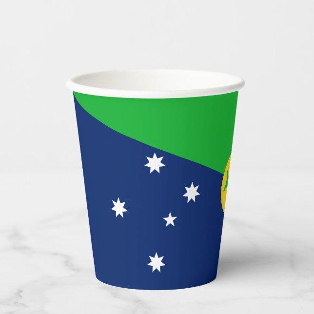 Vasos De Papel Bandera de la Isla de Navidad (Anverso)