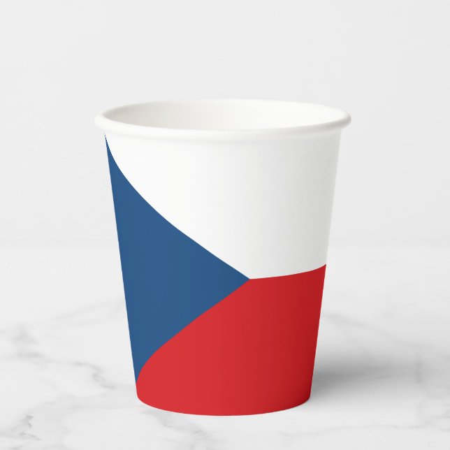 Vasos De Papel Bandera de la República Checa (Anverso)