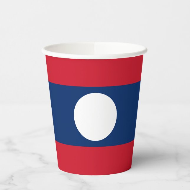 Vasos De Papel Bandera de Laos (Izquierda)