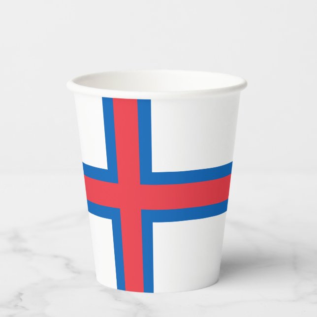 Vasos De Papel Bandera de las Islas Feroe (Anverso)
