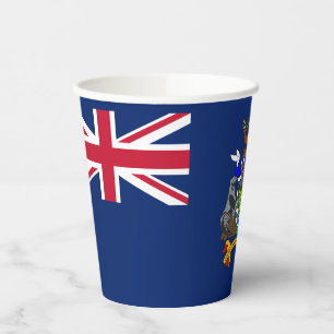 Vasos De Papel Bandera de las Islas Georgias del Sur y Sandwich d