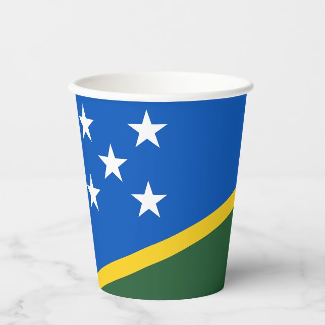 Vasos De Papel Bandera de las Islas Salomón (Anverso)