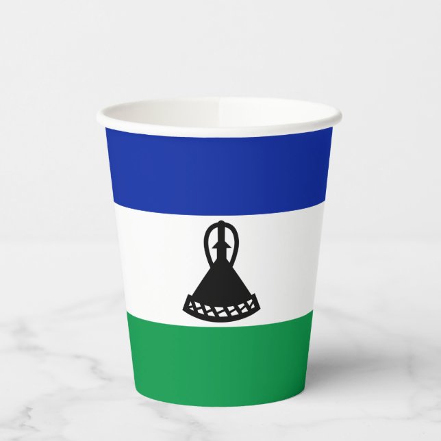 Vasos De Papel Bandera de Lesoto (Izquierda)
