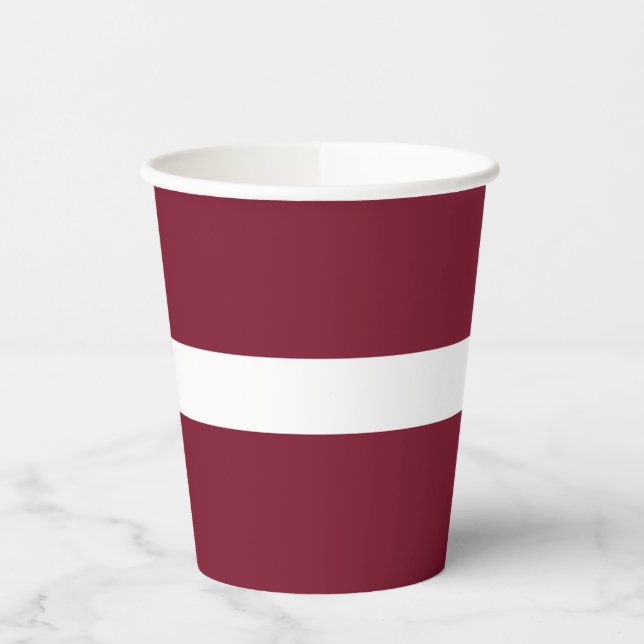 Vasos De Papel Bandera de Letonia (Izquierda)