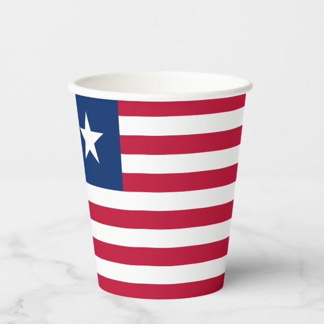 Vasos De Papel Bandera de Liberia (Anverso)