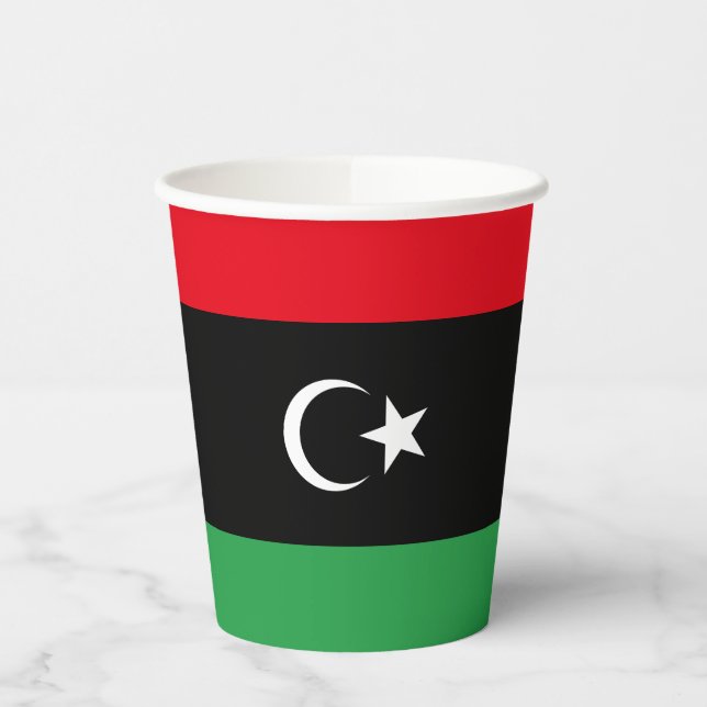Vasos De Papel Bandera de Libia (Izquierda)