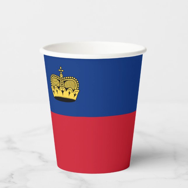 Vasos De Papel Bandera de Liechtenstein (Anverso)