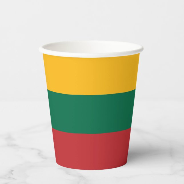 Vasos De Papel Bandera de Lituania (Anverso)