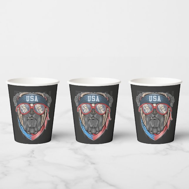 Vasos De Papel Bandera de los Estados Unidos con bata (Multi)