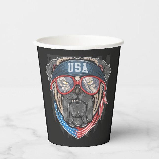 Vasos De Papel Bandera de los Estados Unidos con bata (Anverso)