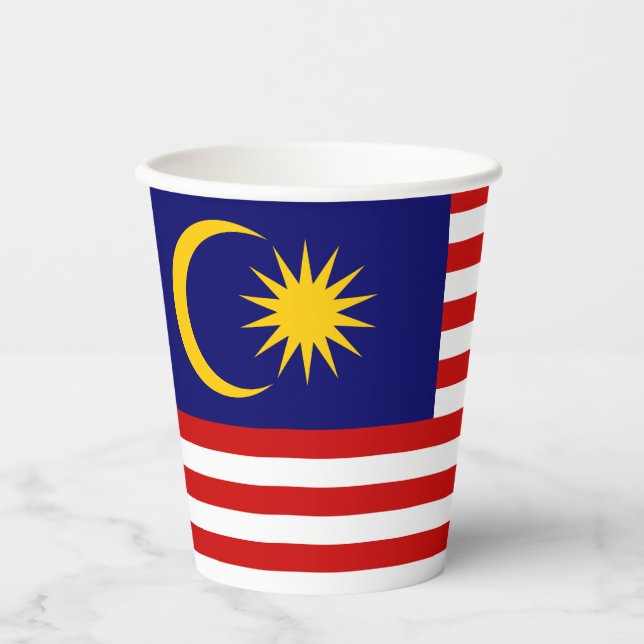 Vasos De Papel Bandera de Malasia (Anverso)