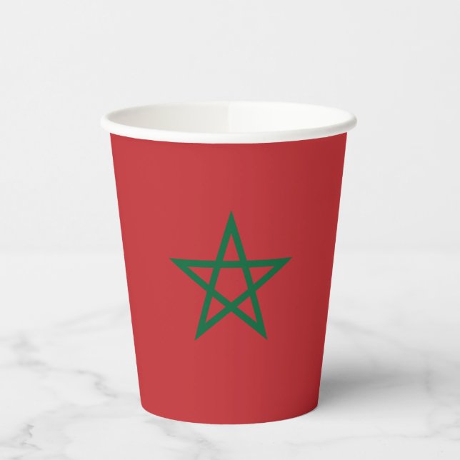 Vasos De Papel Bandera de Marruecos (Izquierda)