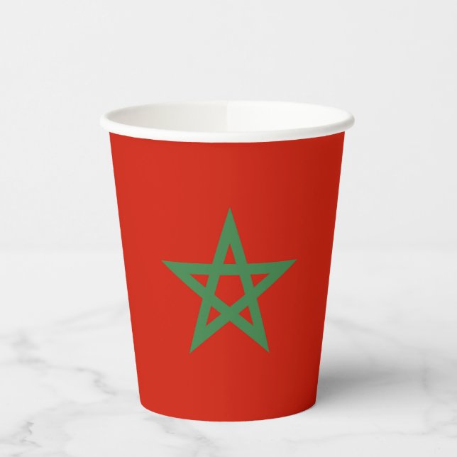 Vasos De Papel Bandera de Marruecos (Izquierda)