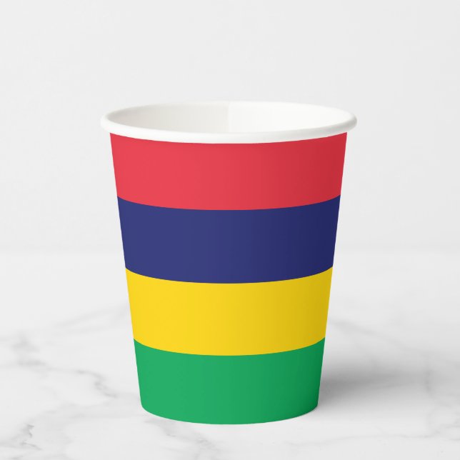 Vasos De Papel Bandera de Mauricio (Izquierda)