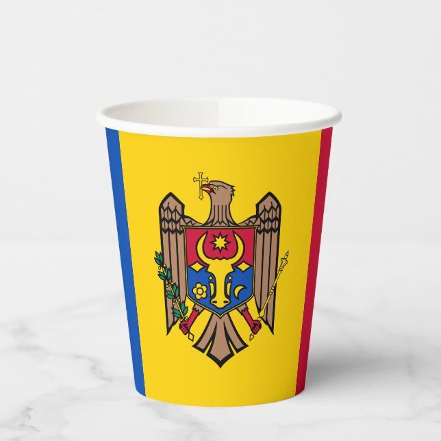 Vasos De Papel Bandera de Moldavia (Izquierda)