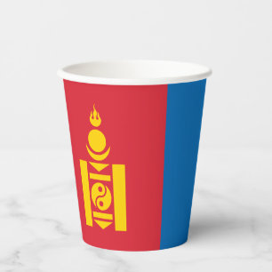 Vasos De Papel Bandera de Mongolia