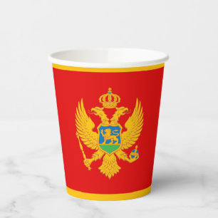 Vasos De Papel Bandera de Montenegro