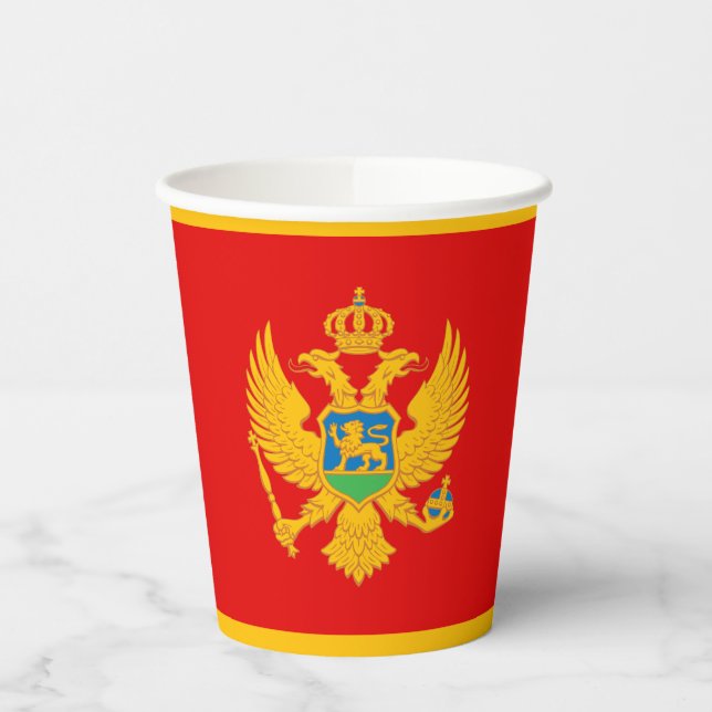 Vasos De Papel Bandera de Montenegro (Izquierda)
