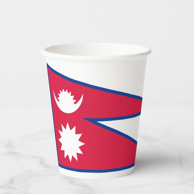 Vasos De Papel Bandera de Nepal (Anverso)