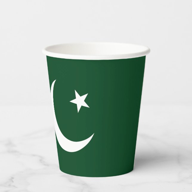 Vasos De Papel Bandera de Pakistán (Reverso )