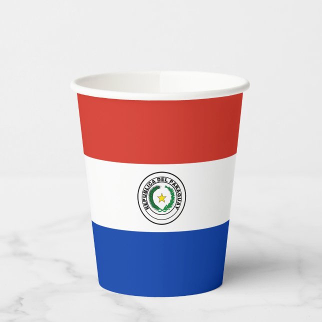 Vasos De Papel Bandera de Paraguay (Izquierda)