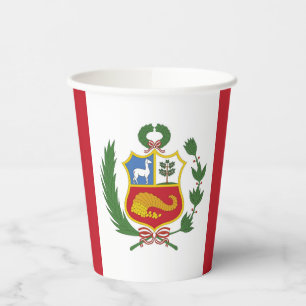 Vasos De Papel Bandera de Perú