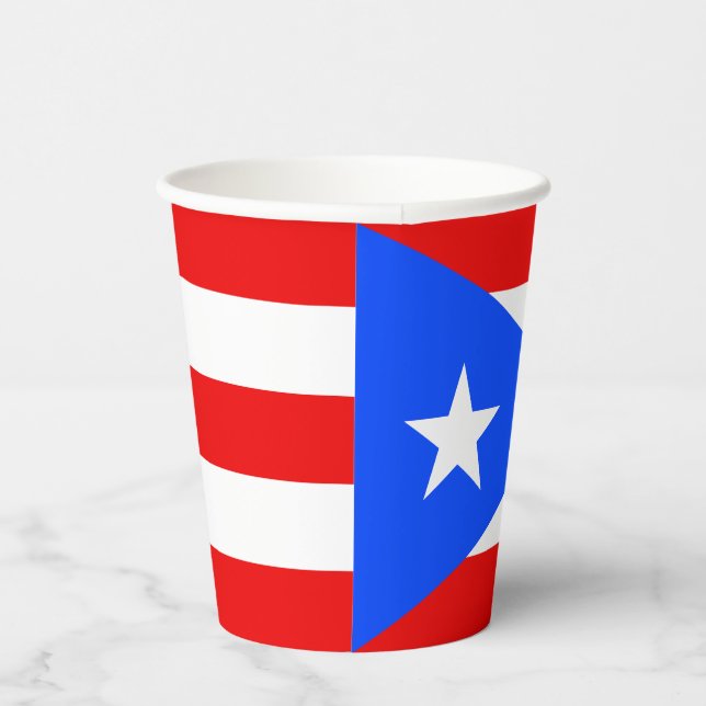 Vasos De Papel Bandera de Puerto Rico (Derecha)