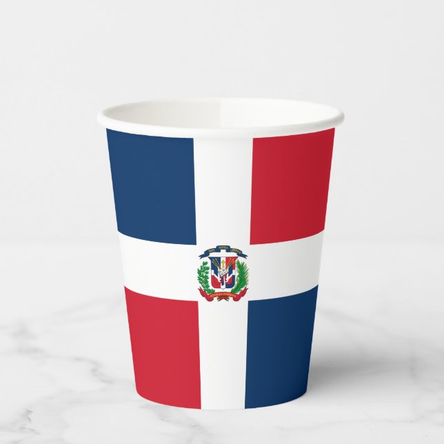 Vasos De Papel Bandera de República Dominicana (Izquierda)