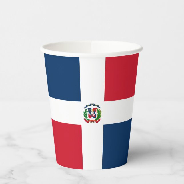 Vasos De Papel Bandera de República Dominicana (Izquierda)