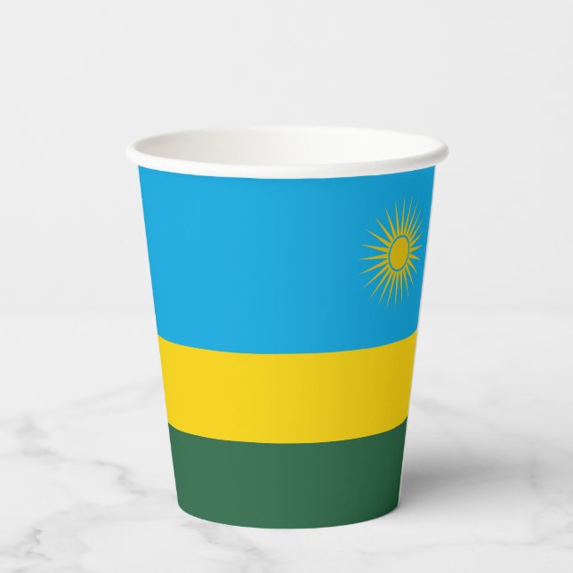 Vasos De Papel Bandera de Ruanda (Reverso )