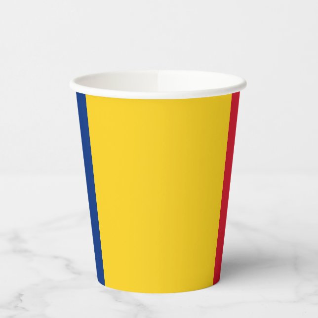 Vasos De Papel Bandera de Rumania (Izquierda)
